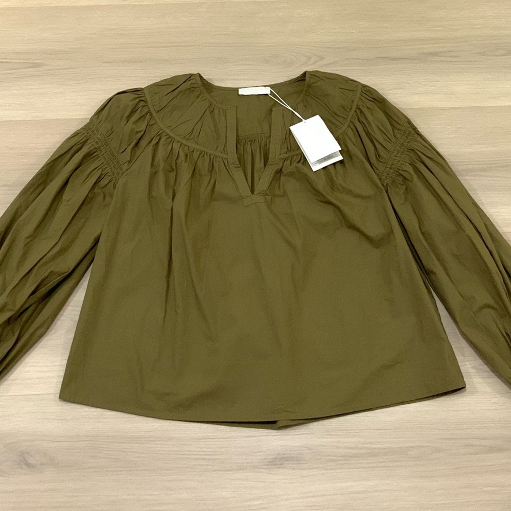 ULLA JOHNSON
Gathered Cotton-Poplin Top - Picture 5 of 12